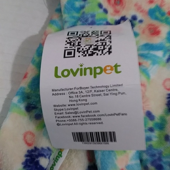 LovinPet Blue Floral Print Dog Pajamas With Hood Size L *NWT* - Picture 8 of 9